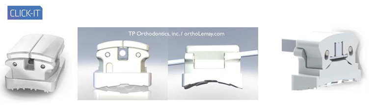 Click-it clear brackets tp orthodontics ortholemay boîtier esthétique Click-it est un nouveau boîtier orthodontique auto-ligaturant.
