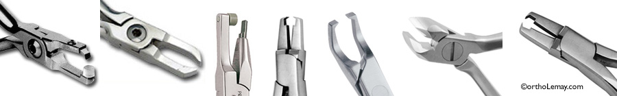 Pinces utilisées pour enlever les boîtiers orthodontiques, brackets et appareils dentaires à l'aide de pinces et instruments orthodontiques 